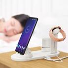 HQ-UD15 5 in 1 8 Pin + Micro USB + USB-C / Type-C Interfaces + 8 Pin Earphone Charging Interface + Wireless Charging Charger Base with Watch Stand (White) - 10