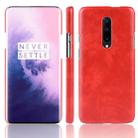 Shockproof Litchi Texture PC + PU Case for OnePlus 7 Pro(Red) - 1