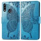 Butterfly Love Flowers Embossing Horizontal Flip Leather Case for LG W10 , with Holder & Card Slots & Wallet & Lanyard(Blue) - 1