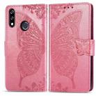 Butterfly Love Flowers Embossing Horizontal Flip Leather Case for LG W10 , with Holder & Card Slots & Wallet & Lanyard(Pink) - 1