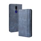 Magnetic Buckle Retro Crazy Horse Texture Horizontal Flip Leather Case for Oppo F11 , with Holder & Card Slots & Photo Frame(Blue) - 1