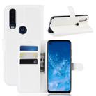 Litchi Skin PU Leather Wallet Stand Mobile Casing for Motorola Moto P40 Power(white) - 1