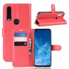 Litchi Skin PU Leather Wallet Stand Mobile Casing for Motorola Moto P40 Power(red) - 1