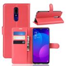 Litchi Texture Horizontal Flip Leather Case for OPPO F11, with Holder & Card Slots & Wallet(Red) - 1