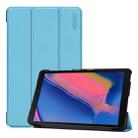 ENKAY PU Leather + Plastic Bottom Case with Three-folding Holder for Galaxy Tab A 8 (2019) P200 / P205(Light Blue) - 1