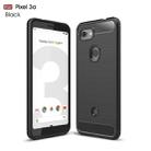 Brushed Texture Carbon Fiber TPU Case for Google Pixel 3a(Black) - 1