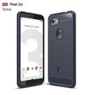 Brushed Texture Carbon Fiber TPU Case for Google Pixel 3a(Navy Blue) - 1