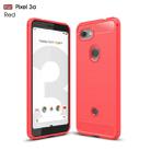 Brushed Texture Carbon Fiber TPU Case for Google Pixel 3a(Red) - 1