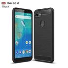 Brushed Texture Carbon Fiber TPU Case for Google Pixel 3a XL(Black) - 1