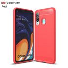 Brushed Texture Carbon Fiber TPU Case for Galaxy A60(Red) - 1