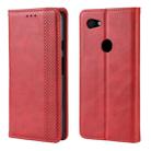 Magnetic Buckle Retro Crazy Horse Texture Horizontal Flip Leather Case for Google Pixel 3a , with Holder & Card Slots & Photo Frame(Red) - 1