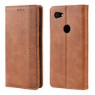 Magnetic Buckle Retro Crazy Horse Texture Horizontal Flip Leather Case for Google Pixel 3a XL , with Holder & Card Slots & Photo Frame(Brown) - 1