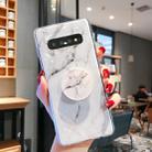 Marble Strip TPU Protection Back Cover Case for Galaxy S10+, with Holder(Grey) - 1