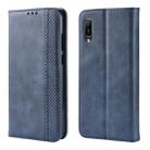 Magnetic Buckle Retro Crazy Horse Texture Horizontal Flip Leather Case for Huawei Y6 Pro (2019)  , with Holder & Card Slots & Photo Frame(Blue) - 1