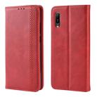 Magnetic Buckle Retro Crazy Horse Texture Horizontal Flip Leather Case for Huawei Y6 Pro (2019)  , with Holder & Card Slots & Photo Frame(Red) - 1