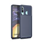 Beetle Series Carbon Fiber Texture Shockproof TPU Case for Galaxy A60(Blue) - 1