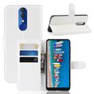 Litchi Texture Horizontal Flip Leather Case for Alcatel 3 2019, with Holder & Card Slots & Wallet(White) - 1