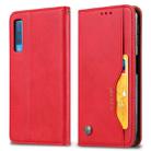 Knead Skin Texture Horizontal Flip Leather Case for Samsung Galaxy A70, with Photo Frame & Holder & Card Slots & Wallet(Red) - 1