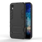 Shockproof PC + TPU Case for Huawei Honor 8S, with Holder(Black) - 1