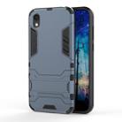 Shockproof PC + TPU Case for Huawei Honor 8S, with Holder(Navy Blue) - 1