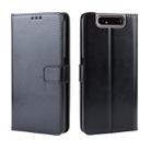 Retro Crazy Horse Texture Horizontal Flip Leather Case for Galaxy A80 / A90, with Holder & Card Slots & Photo Frame(Black) - 1
