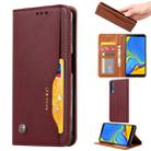 Knead Skin Texture Horizontal Flip Leather Case for Galaxy A7 (2018) / A750, with Photo Frame & Holder & Card Slots & Wallet(Wine Red) - 1