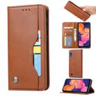 Knead Skin Texture Horizontal Flip Leather Case for Samsung Galaxy A10, with Photo Frame & Holder & Card Slots & Wallet(Brown) - 1