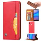 Knead Skin Texture Horizontal Flip Leather Case for Huawei Enjoy 9 Plus / Y9 2019, with Photo Frame & Holder & Card Slots & Wallet(Red) - 1