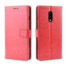 Retro Crazy Horse Texture Horizontal Flip Leather Case for OnePlus 7, with Holder & Card Slots & Photo Frame(Red) - 1