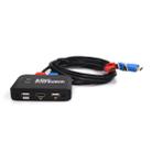 2 Ports USB HDMI KVM Switch Switcher with Cable for Monitor, Keyboard, Mouse, HDMI Switch, Support U Disk Read - 1