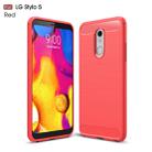 Brushed Texture Carbon Fiber TPU Case for LG Stylo 5(Red) - 1