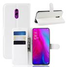 Litchi Texture Horizontal Flip PU Leather Case for OPPO Reno, with Wallet & Holder & Card Slots(White) - 1