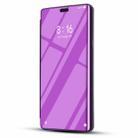 Electroplating Mirror Horizontal Flip Leather Case for OPPO R17, with Holder(Purple) - 1