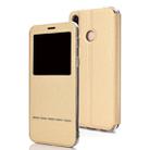 Frosted Texture Horizontal Flip Leather Case for Huawei P30 Lite, with Call Display ID & Holder(Gold) - 1