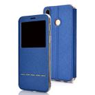 Frosted Texture Horizontal Flip Leather Case for Huawei P30 Lite, with Call Display ID & Holder(Blue) - 1