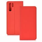 Ultra-thin Pressed Magnetic TPU+PU Leather Case for Huawei P30 Pro with Card Slot & Holder(Red) - 1