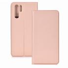 Ultra-thin Pressed Magnetic TPU+PU Leather Case for Huawei P30 Pro with Card Slot & Holder(Rose gold) - 1