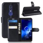 Litchi Texture Horizontal Flip Leather Case for Alcatel 1X 2019, with Wallet & Holder & Card Slots(Black) - 1