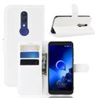 Litchi Texture Horizontal Flip Leather Case for Alcatel 1X 2019, with Wallet & Holder & Card Slots(White) - 1