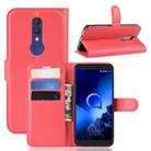 Litchi Texture Horizontal Flip Leather Case for Alcatel 1X 2019, with Wallet & Holder & Card Slots(Red) - 1