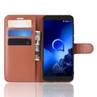 Litchi Texture Horizontal Flip Leather Case for Alcatel 1X 2019, with Wallet & Holder & Card Slots(Brown) - 5