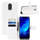 Litchi Texture Horizontal Flip Leather Case for Alcatel 3L, with Wallet & Holder & Card Slots(White) - 1