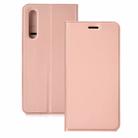 Ultra-thin Pressed Magnetic TPU+PU Leather Case for Huawei P30 Lite with Card Slot & Holder(Rose gold) - 1