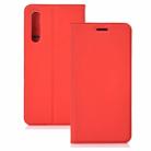 Ultra-thin Pressed Magnetic TPU+PU Leather Case for Huawei P30 Lite with Card Slot & Holder(Red) - 1