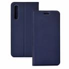 Ultra-thin Pressed Magnetic TPU+PU Leather Case for Huawei P30 Lite with Card Slot & Holder(Blue) - 1