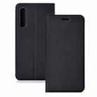 Ultra-thin Pressed Magnetic TPU+PU Leather Case for Huawei P30 Lite with Card Slot & Holder(Black) - 1