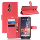 Litchi Texture Horizontal Flip Leather Case for Nokia 3.2, with Wallet & Holder & Card Slots(Red) - 1