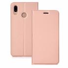 Ultra-thin Pressed Magnetic TPU+PU Leather Case for Huawei P30  with Card Slot & Holder(Rose gold) - 1