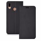 Ultra-thin Pressed Magnetic TPU+PU Leather Case for Huawei P30  with Card Slot & Holder(Black) - 1