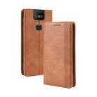 Magnetic Buckle Retro Crazy Horse Texture Horizontal Flip Leather Case for Asus Zenfone 6 ZS630KL, with Holder & Card Slots & Photo Frame(Brown) - 1
